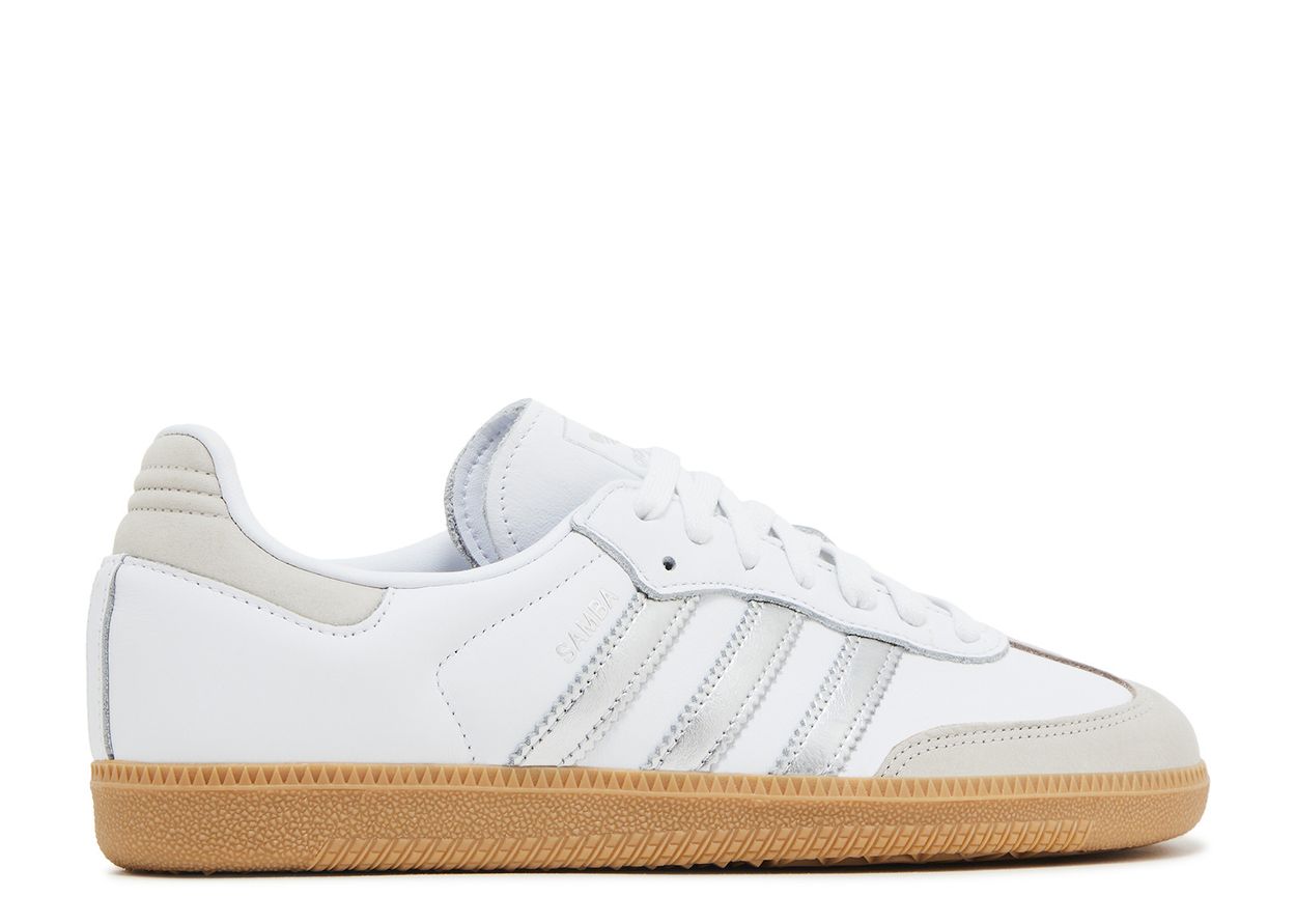 Wmns Adidas Samba OG "Wonder White Silver Metallic Grey"