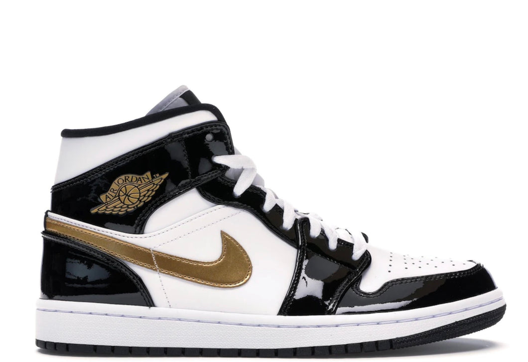 Air Jordan 1 Mid Patent SE 'Black Gold'