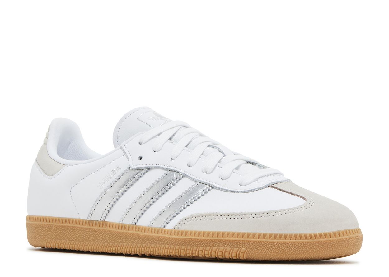 Wmns Adidas Samba OG "Wonder White Silver Metallic Grey"