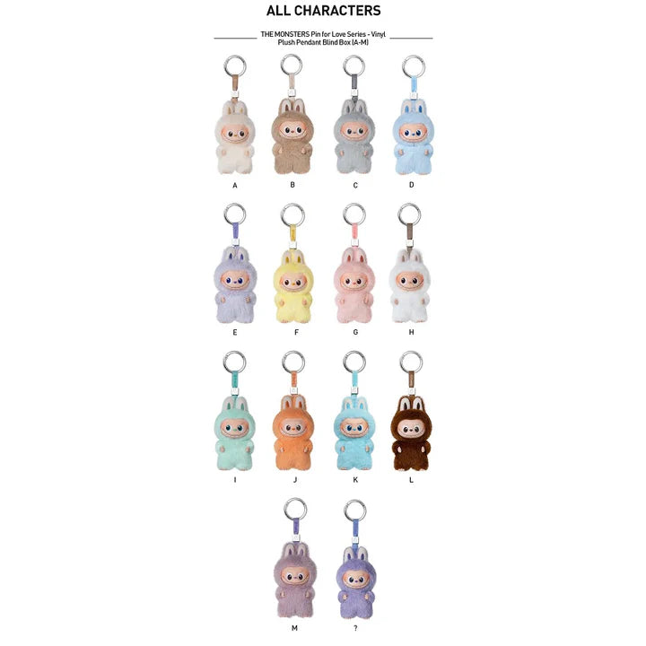 Pop Mart Labubu The Monsters Pin for Love Series A-M Vinyl Plush Pendant Blind Box