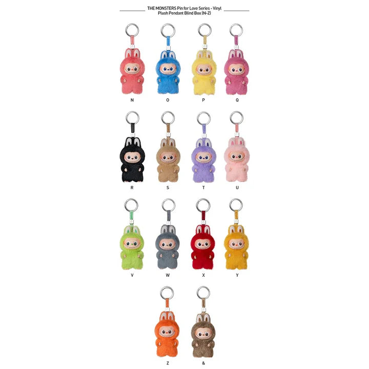 Pop Mart Labubu The Monsters Pin for Love Series N-Z Vinyl Plush Pendant Blind Box