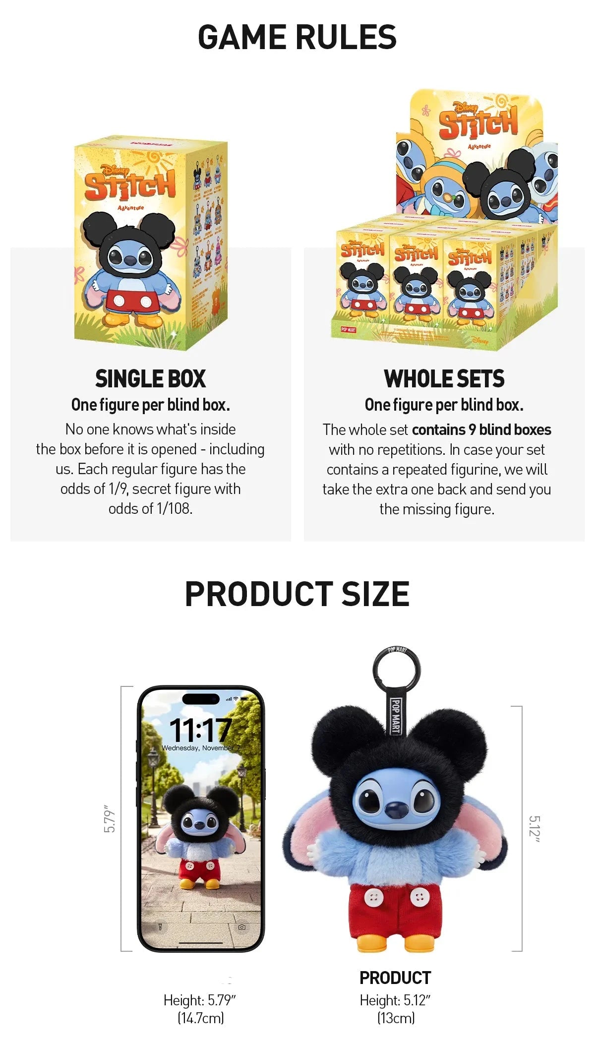 Pop Mart Stitch Adventure Series Vinyl Plush Pendant Single Blind Box